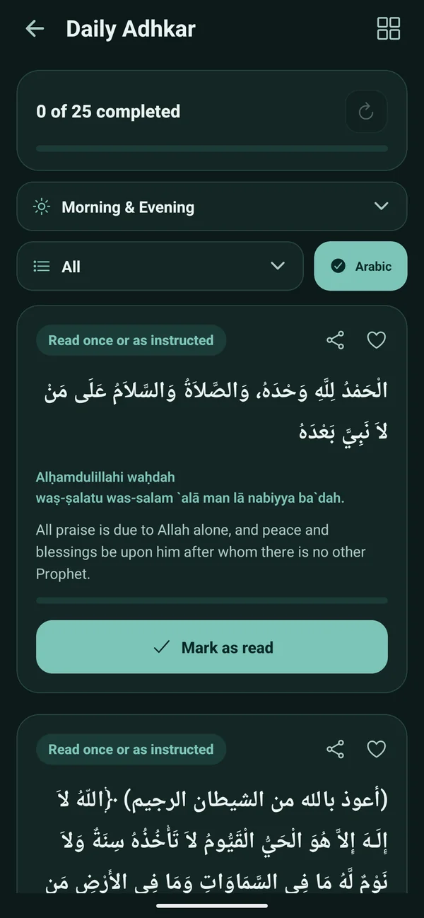 Daily adhkar